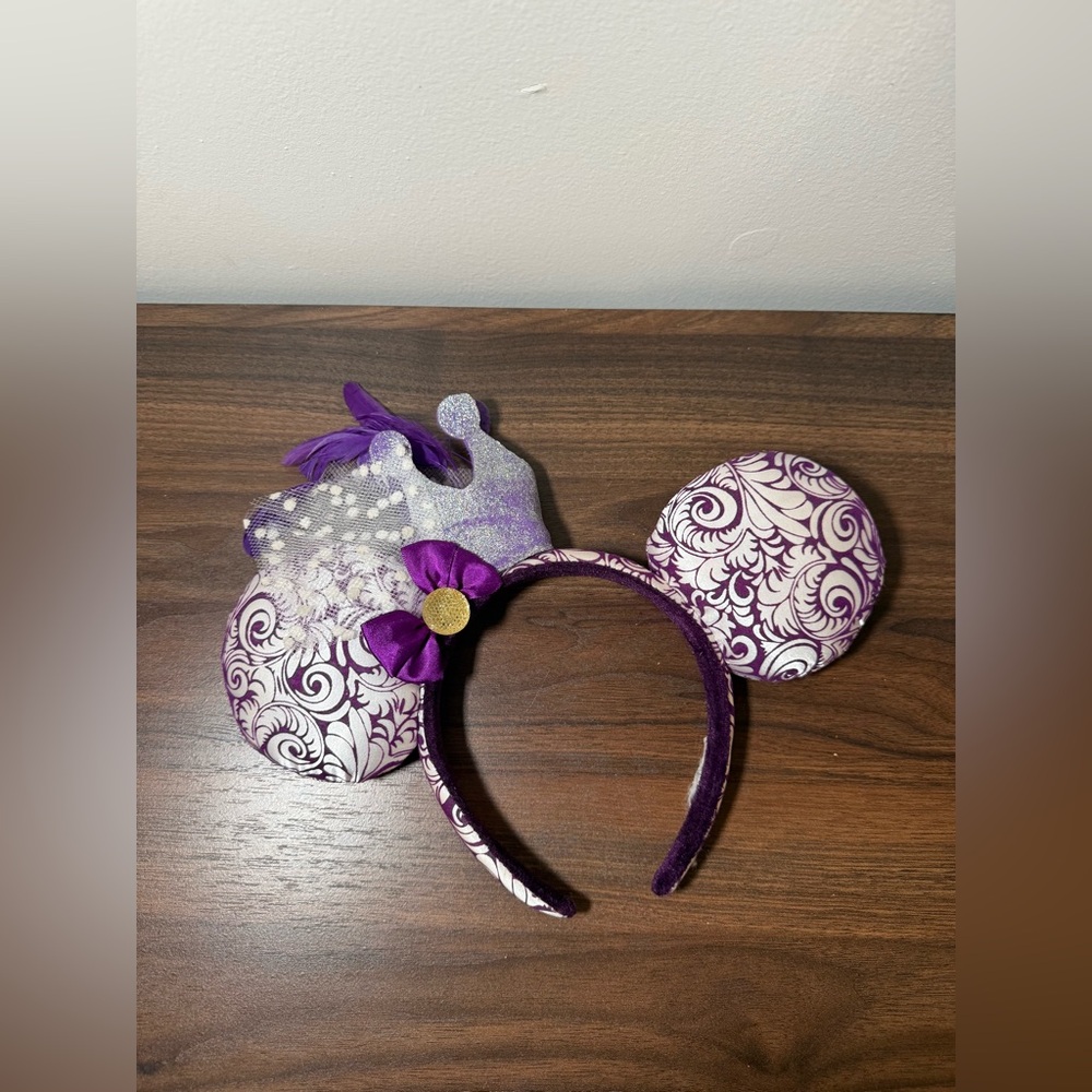 Disney Feathers Jubilee Minnie Ears Purple Crown Headband